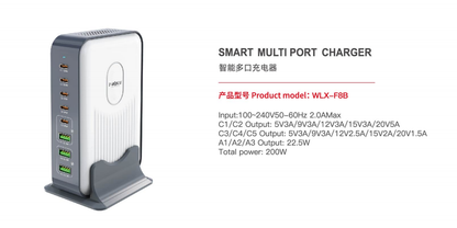 智能多埠充電塔｜140W彩光快速充電座 多設備高效充電【Price negotiable】